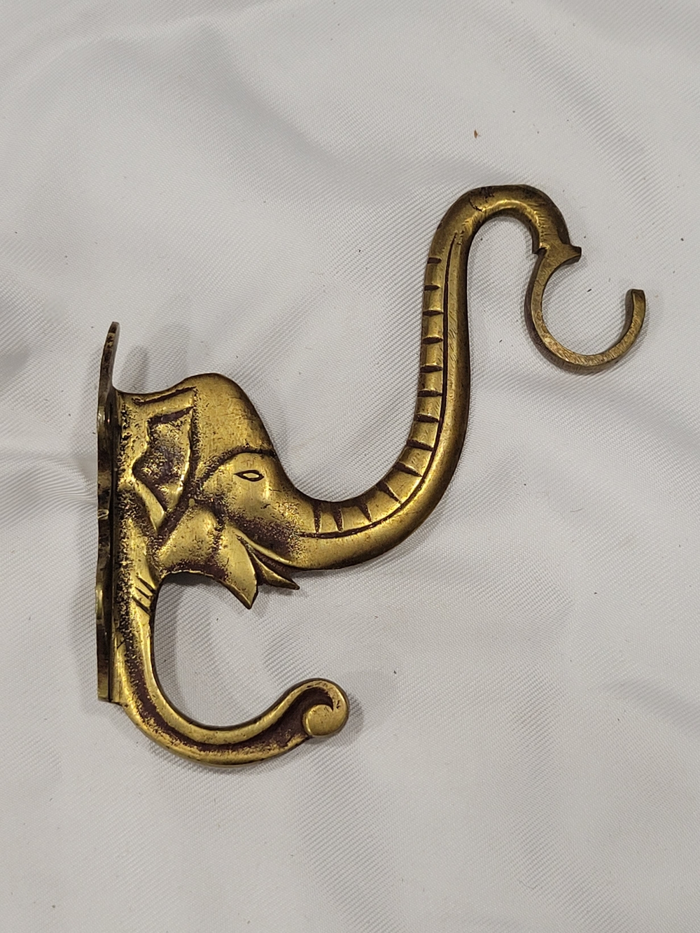 Vintage Brass Elephant Figural Wall Hook – Stamped India